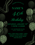Black and Green Invitation Template